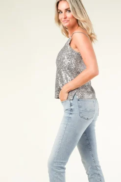 Clearance Dante 6 Top With Sequins Obu | Silver... | | Little Soho