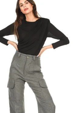 Outlet Copenhagen Muse Top With Shoulder Pads Grace | Black... | | Little Soho