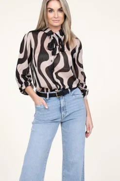 Sale Liu Jo Transparant Blouse With Lurex Illusion | Beige... | | Little Soho