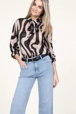 Sale Liu Jo Transparant Blouse With Lurex Illusion | Beige... | | Little Soho