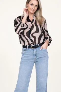 Sale Liu Jo Transparant Blouse With Lurex Illusion | Beige... | | Little Soho