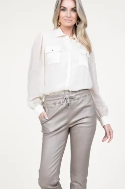 Sale Liu Jo Transparant Blouse With Puffed Sleeves Scopello | Natural... | | Little Soho