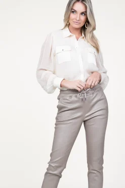 Sale Liu Jo Transparant Blouse With Puffed Sleeves Scopello | Natural... | | Little Soho