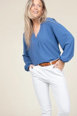 New D-ETOILES CASIOPE Travelwear Top Met V-Neck Arudy | Blue... | | Little Soho