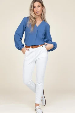 New D-ETOILES CASIOPE Travelwear Top Met V-Neck Arudy | Blue... | | Little Soho