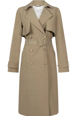 Fashion Aaiko Trenchcoat With Belt Tuanas | Olive/Sand... | | Little Soho
