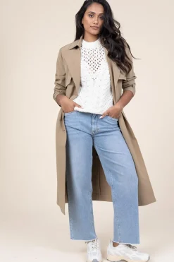 Fashion Aaiko Trenchcoat With Belt Tuanas | Olive/Sand... | | Little Soho