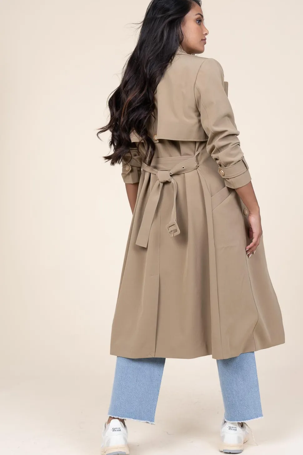 Fashion Aaiko Trenchcoat With Belt Tuanas | Olive/Sand... | | Little Soho