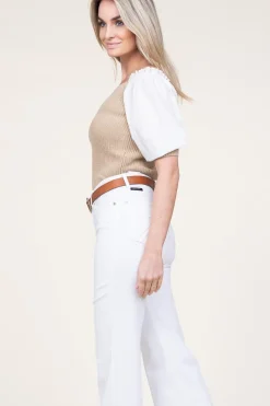 Cheap Liu Jo Tricot Top With Poplin Sleeves Erice | Beige... | | Little Soho
