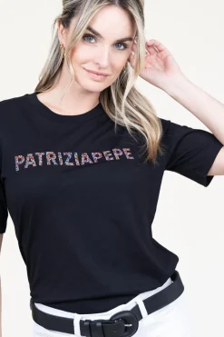 Sale Patrizia Pepe T-Shirt With Logo Lucia | Black... | | Little Soho