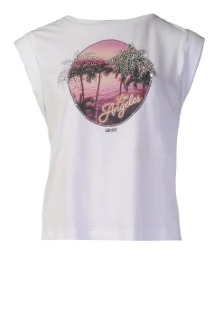 Cheap Liu Jo T-Shirt With Rhinestones Tangi | White... | | Little Soho