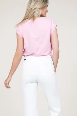 New CC Heart T-Shirt With Round Neck Classic | Pink... | | Little Soho