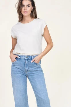 Fashion CC Heart T-Shirt With Round Neck Classic | Sand... | | Little Soho