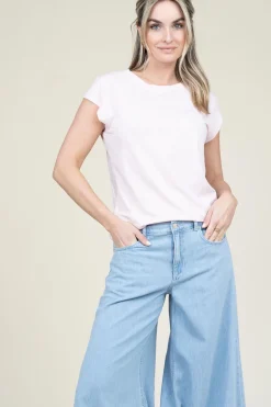 Sale CC Heart T-Shirt With Round Neck Classic | Dusty Pink... | | Little Soho