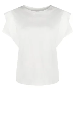 Shop Aaiko T-Shirt With Ruffles Cora | Natural... | | Little Soho
