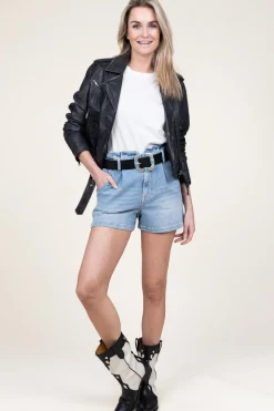 Shop Aaiko T-Shirt With Ruffles Cora | Natural... | | Little Soho