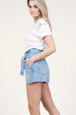 Shop Aaiko T-Shirt With Ruffles Cora | Natural... | | Little Soho