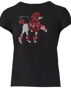 Discount Liu Jo T-Shirt With Sequins Barboncino | Black... | | Little Soho