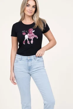 Discount Liu Jo T-Shirt With Sequins Barboncino | Black... | | Little Soho