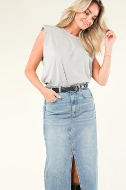 Best Sale Co'Couture T-Shirt With Shoulder Padding Eduarda | Grey... | | Little Soho