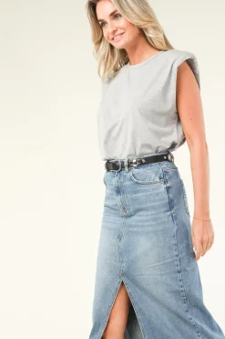 Best Sale Co'Couture T-Shirt With Shoulder Padding Eduarda | Grey... | | Little Soho