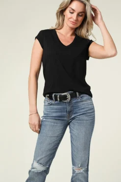 Fashion CC Heart T-Shirt With V-Neck Vera | Black... | | Little Soho