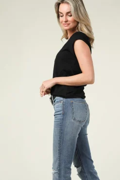 Fashion CC Heart T-Shirt With V-Neck Vera | Black... | | Little Soho