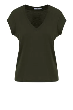 Sale CC Heart T-Shirt With V-Neck Vera | Donker Green... | | Little Soho