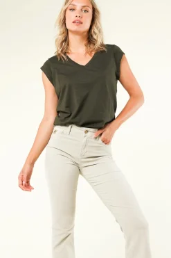 Sale CC Heart T-Shirt With V-Neck Vera | Donker Green... | | Little Soho