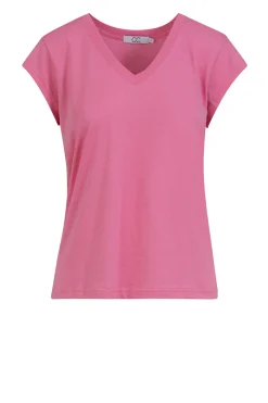 Store CC Heart T-Shirt With V-Neck Vera | Garden Pink... | | Little Soho