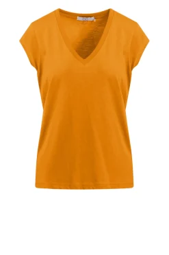 New CC Heart T-Shirt With V-Neck Vera | Orange... | | Little Soho