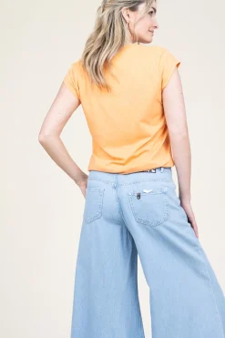 New CC Heart T-Shirt With V-Neck Vera | Orange... | | Little Soho