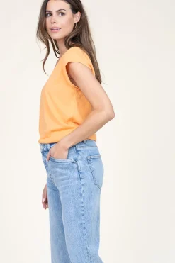 New CC Heart T-Shirt With V-Neck Vera | Orange... | | Little Soho