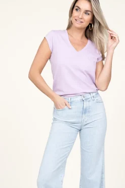 Shop CC Heart T-Shirt With V-Neck Vera | Purple... | | Little Soho