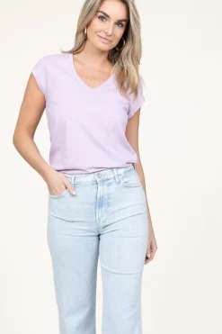 Shop CC Heart T-Shirt With V-Neck Vera | Purple... | | Little Soho