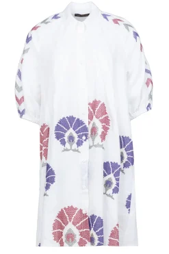 Sale Greek Archaic Kori Tunic With Embroidery Peackock | Multi... | | Little Soho