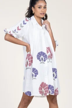 Sale Greek Archaic Kori Tunic With Embroidery Peackock | Multi... | | Little Soho