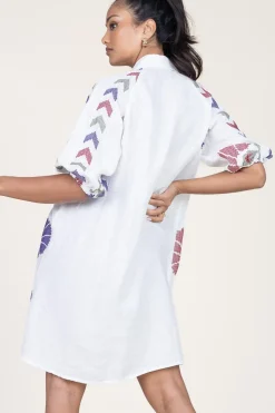 Sale Greek Archaic Kori Tunic With Embroidery Peackock | Multi... | | Little Soho