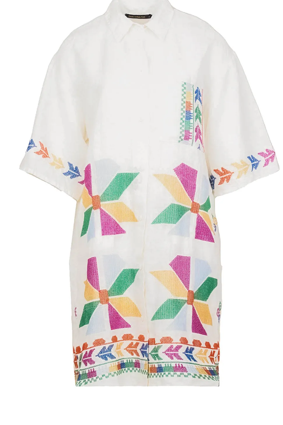 Hot Greek Archaic Kori Tunic With Gold Colored Embroidery Livy | Multi... | | Little Soho