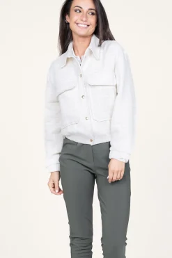 Shop Est'Seven Tweed Lurex Bomber Coco | Natural... | | Little Soho