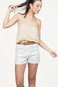 Sale Est'Seven Tweed Lurex Short Coco | Natural... | | Little Soho