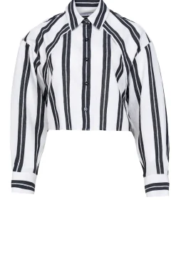 New IRO Viscose Blend Cropped Blouse Fabana | Black/Ecru... | | Little Soho