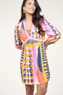 Hot ba&sh Viscose Dress With Print Myriem | Pink... | | Little Soho