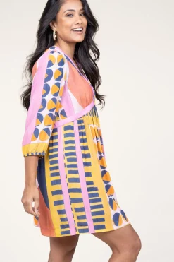 Hot ba&sh Viscose Dress With Print Myriem | Pink... | | Little Soho