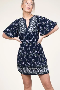 Cheap ba&sh Viscose Dress With Print Naia | Blue... | | Little Soho