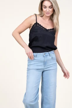 Sale Lollys Laundry Viscose Top With Lace Viane | Black... | | Little Soho