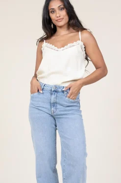 Online Lollys Laundry Viscose Top With Lace Viane | Natural... | | Little Soho