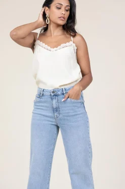 Online Lollys Laundry Viscose Top With Lace Viane | Natural... | | Little Soho