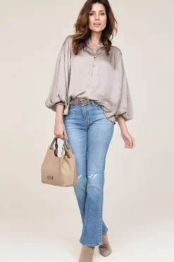 Flash Sale Ibana Viscose Top With Smocked Detail Tropa | Taupe... | | Little Soho