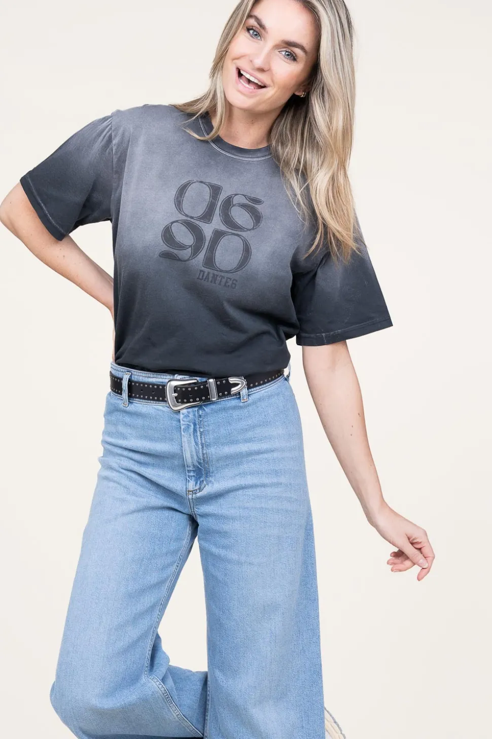 Fashion Dante 6 Washed Out T-Shirt With Logo Ashton | Black... | | Little Soho